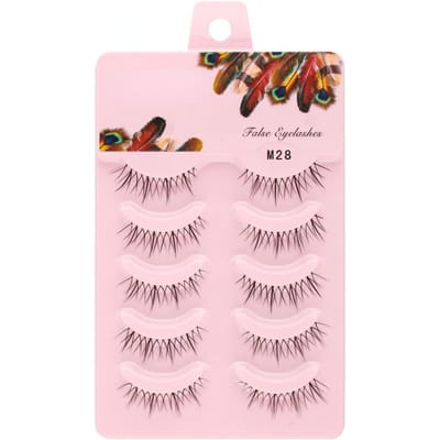 5 Paren/set Natuurlijke Valse Wimpers 3D Faux Nertsen Wimpers Zachte Realistische Wimper Extension Eye Make-Up Accessoires M28