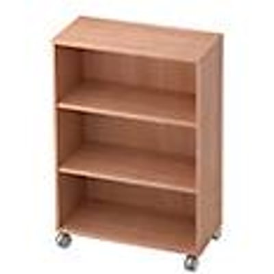 TOPAS LINE verrijdbare boekenkast, spaanplaat, 3 OH, B 800 x D 400 x H 1172 mm, walnootdecor