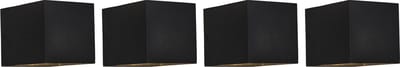 QAZQA transfer - Moderne Wandlamp voor binnen - 4 stuks - D 105 mm - Zwart - Woonkamer | Slaapkamer | Keuken