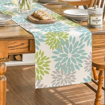 Vt products - Tafelloper - Bloemen - Seizoensgebonden decoratie - Groen - Party