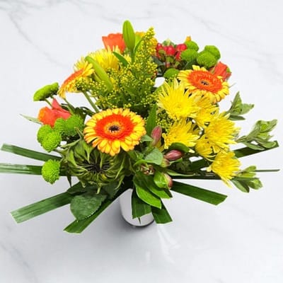 Twister oranje boeket bloemen