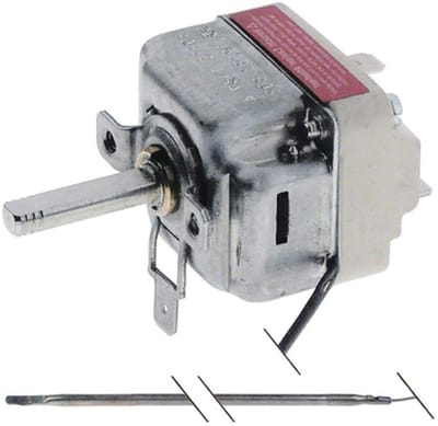 Ego 55.19082.802 Elektrische pizzaoven, regeling, thermostaat, temperatuurbereik 75-500 °C, 1-polig, 1NO 16 A sensor, diameter 4 mm, lengte 228 mm