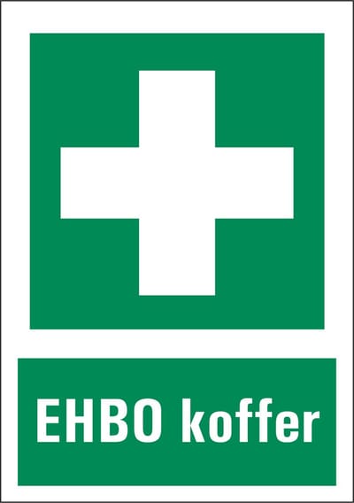 EHBO koffer bord met tekst, kunststof 210 x 297 mm