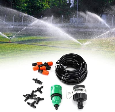 Automatisch Irrigatiesysteem - Bewateringsset Tuin - Planten Water Geven - Efficiënte Besparing - 5m Slang - Zwart