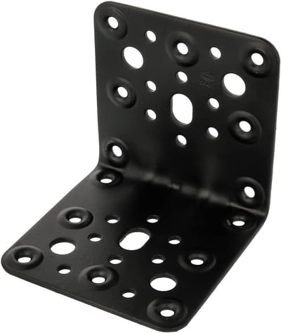 Metalen Beugel - Verstevigingshoek - Houtconstructies Bevestigen - Geperforeerd Ontwerp - 103x100x3 mm - Zwart