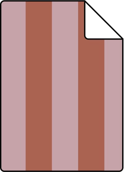 Proefstaal ESTAhome behang strepen terracotta en oudroze - 26.5 x 21 cm - 131216-S