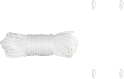 Vlaggenmast Touw - Vervangend Koord - Vlaggen Hijsen - Gevlochten Nylon Constructie - 30 meter - Wit