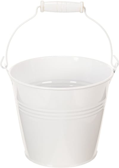 Witte metalen emmers Ø14cm H12cm 6 stuks, 6 Stück