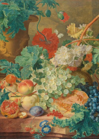 MyHobby Borduurpakket – Stilleven met bloemen en vruchten (Van Huysum) 50×70 cm - Aida borduurstof 5,5 kruisjes/cm (14 count) - Telpatroon - Borduurgaren - Borduurnaald - Handleiding - Voor Beginners & Gevorderden - Complete borduurset