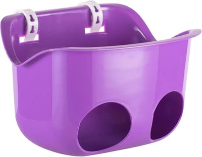 Poppenzitje Kinderfiets - Manddrager Stuur - Poppen Vervoeren - Veilig Riemdesign - 21 x 15 x 14 cm - Paars