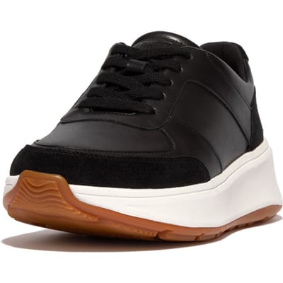 FitFlop F-Mode Suede/Leren Sneakers ZWART - Maat 39