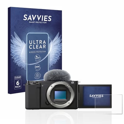 Savvies - Screenprotector voor Sony Alpha ZV-E10 - Folie Beschermfolie transparant 6 Stuks