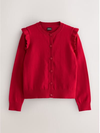 Next - Meisjes - Katoenrijk jersey schoolvest met ruches op de schouders - Rood