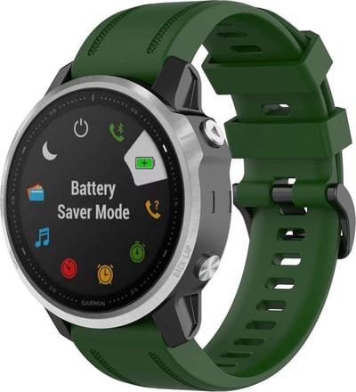 Siliconen sport bandje geschikt voor Garmin Fenix 9 (43mm) / 9 Pro (43mm) 8 - 43mm / Fenix 7s (Pro - Solar - Sapphire Solar) / Fenix 6s (Pro - Sapphire) / Fenix 5s (Plus - Sapphire) / Epix Pro (Gen 2) 42mm / Instinct 2s - E - Leger groen