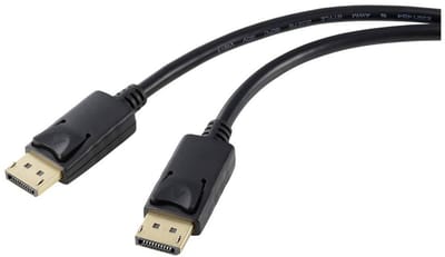 Renkforce RF-5245270 DisplayPort-kabel DisplayPort Aansluitkabel DisplayPort-stekker, DisplayPort-stekker 5.00 m Zwart 4K UHD