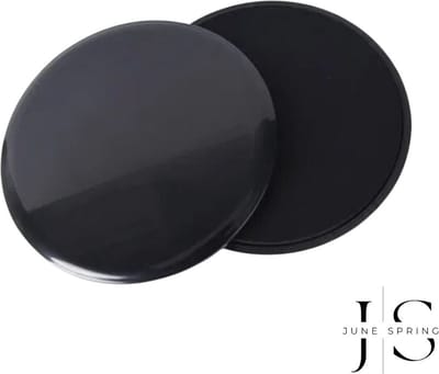 June Spring Fitness & Yoga Slides - Kleur: Zwart - Formaat: 18 cm - 2 stuks - Full Body Workout - Hoge Kwaliteit - Billen, Benen, Buik & Rug Trainen - Home Workout - Core Training - Fitness Core Slides - Yoga Slides - Yoga Schijf - Gym Accessoires