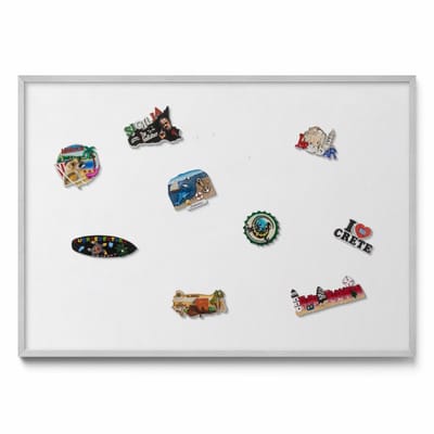 Tulup Magneetbord met Zilveren Frame - Wit Magneetbord in Effen Kleuren - 100 cm x 70 cm - Kleur wit - Memobord voor Keuken - Magnetisch Wandbord - Magnetisch Bord Kindvriendelijk