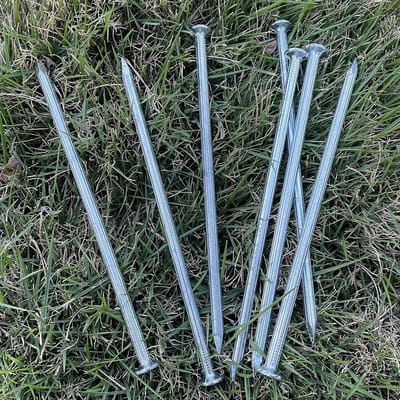 Kunstgras Stakes - Landschap Spikes - Vastzetten Tuin - Eén Stuk Molding - 6 Inch 35 Stuks - Zilver