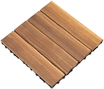 Houten Vloertegels - Terrastegels Balkon - Buiten Leven - Vierweg Vergrendeling - 36 Stuks - Bruin