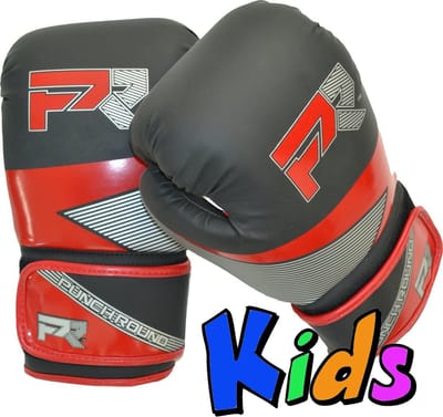 Punch Round Kids Bokshandschoenen Evoke Zwart Rood