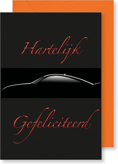 6 Wenskaarten met gekleurde envelop - MGPcards - Hartelijk Gefeliciteerd - 11,5 x 17 cm