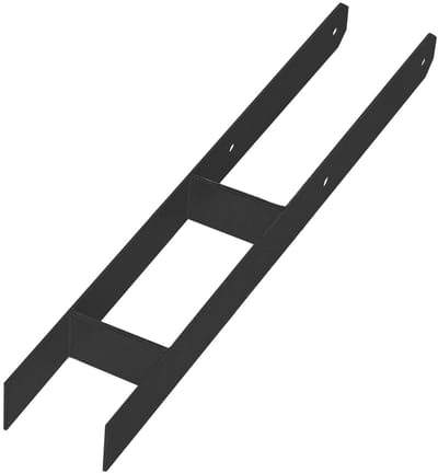 KOTARBAU® H Instortanker - Paalhouder in Beton Storten 90 x 600 mm Betonanker voor Houten Palen - Paaldrager Beton - Kolomvoet Beton - Gepoedercoat Staal