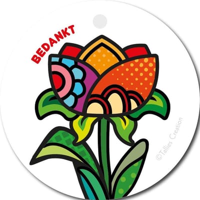 Tallies Cards - kadokaartjes  - bloemenkaartjes - Bedankt - Popart - set van 5 kaarten - bedankkaart - bedankt - 100% Duurzaam