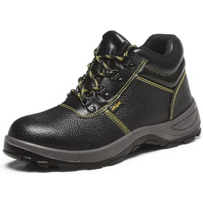 Embout en acier résistant aux chocs et anti-pénétration, Tige en cuir de vache résistant à l'usure, Semelle extérieure imperméable et antidérapante, Chaussures de protection confortables 45
