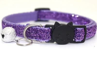 Kattenhalsband met belletje / Paars kattenhalsbandje / Halsband voor katten / Halsband voor poezen