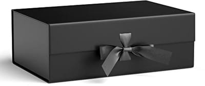 Dailygoods- Geschenkdoos grote zwart met deksel - Cadeauverpakking - Huwelijksgunstdozen - Verjaardag geschenkdozen - 32,2 x 20,3 x 11,4 cm - Gerecycled materiaal