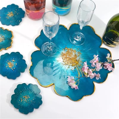 Siliconen Gietmal voor Epoxyhars - Set van 6 Coasters, Onderzetters en Decoratieve Schalen Maken