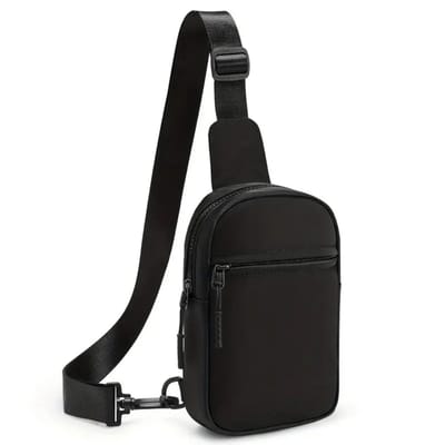 Luxamore® Crossbody Tas Unisex – Slingbag & Telefoontasje – Verstelbare Schoudertas met Verborgen Vak – Compact & Stijlvol – Zwart