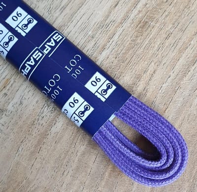 Dunne ronde wax veters van het luxe Franse merk Saphir - .75cm, Lila Lavendel