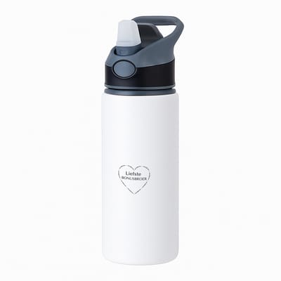 Hacebo® - liefste bonusbroer waterfles met rietje zwart - Broer - de liefste bonusbroer - verjaardag - cadeautje voor broer - broer artikelen - kado - geschenk - water fles - 650ML