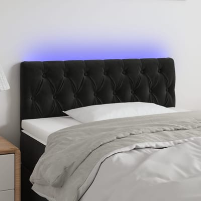 vidaXL - Hoofdbord - LED - 90x7x78/88 - cm - fluweel - zwart