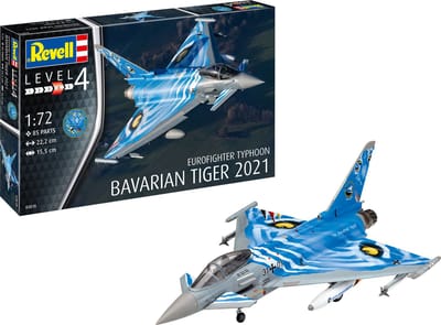 Revell Modelbouwpakket Militaire voertuigen - 63818 Eurofighter Typhoon - Bavarian Tiger 2 - Model Set Plastic - 1:72 - Modelbouw