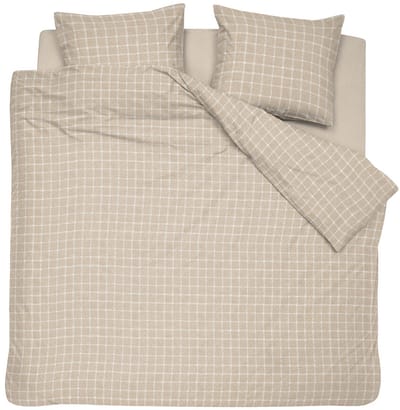 Cinderella Dekbedovertrek Carre Flanel - Naturel - 200x220