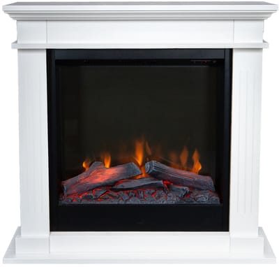 Xaralyn Elektrische haard - Tuniz ELE-HLW - wit hout - 1400 watt verwarming - met afstandsbediening - haardombouw inclusief inbouwhaard - schouw