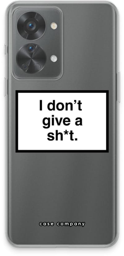 Case Company® - Hoesje geschikt voor OnePlus Nord 2T hoesje - Don't give a shit - Soft Cover Telefoonhoesje - Bescherming aan alle Kanten en Schermrand