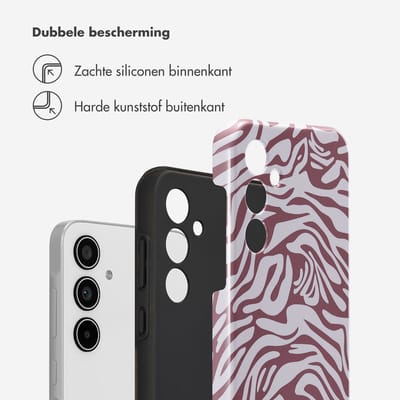 Selencia Hoesje - Geschikt voor Samsung Galaxy A35 - Backcover - Trippy Swirl Dark Rose