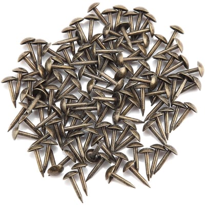 100 pièces Agrafe Épaisse en Fer Clous Fixations pour Meubles Tambour Porte en Bois (6 * 12mm)