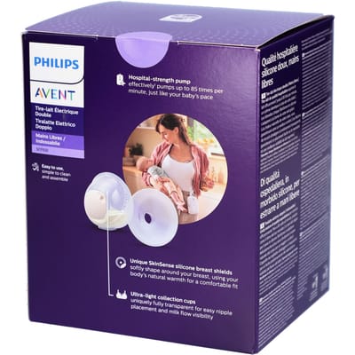 Philips Avent - Handsfree Dubbele Elektrische Draagbare Borstkolf - Comfortabele & Krachtige Motor - Ultralichte Transparante Cups - SCF532/11