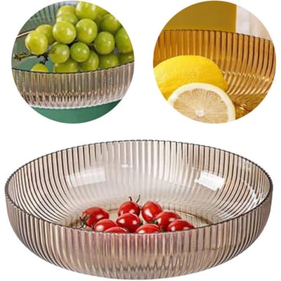 Fruitkom Geurloos Transparant Elegant PET Salade Serveerschaal voor Snack Snoep Dessert yellow