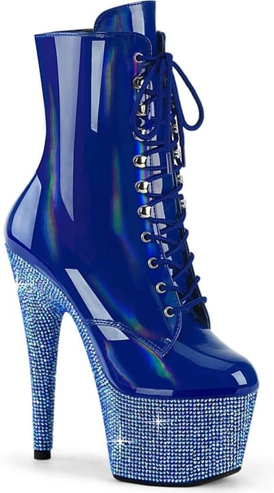 Pleaser - BEJEWELED-1020-7 Plateau Laarzen, Paaldans schoenen - US 6 - 36 Shoes - Blauw