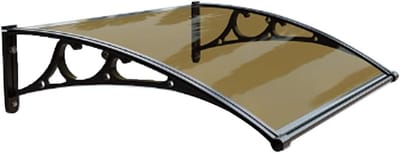 Moderne Raamluifel - Voordeur Afdak - Bescherming Buiten - UV Bestendig Polycarbonaat - 100x240cm - Zwart