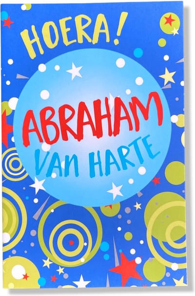 Hoera 50 jaar! Luxe verjaardagskaart Abraham - 12x17cm - Gevouwen Wenskaart inclusief envelop - Leeftijdkaart