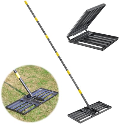 Dailygoods- Gazonhark met gladde randen - Opvouwbaar - Handvat - Hoogwaardig ijzer - Efficiënt nivelleren - Ruimtebesparend opbergen - Grashark