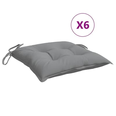 vidaXL - Stoelkussens - 6 - st - 50x50x7 - cm - oxford - stof - grijs