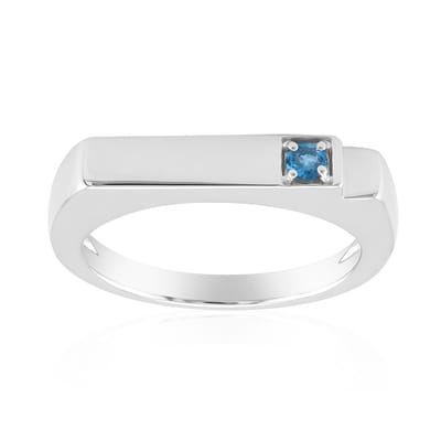 Cavill - zilveren ring 925 sterling met blauwe Haüyn edelsteen 0,034 ct - minimalistisch Scandinavisch design - elegante dames ring