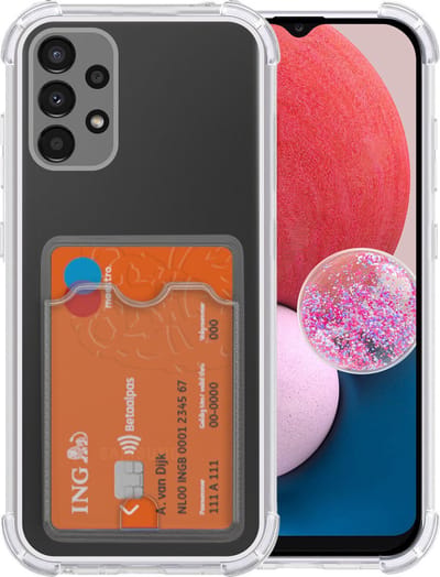 Transparant Dun TPU Hoesje met Pasjeshouder Geschikt voor Samsung Galaxy A13 4G | Back Cover | Schokbestendig | Ultra Dun | Kaarthouder Achterkant | Shockproof | Doorzichtig